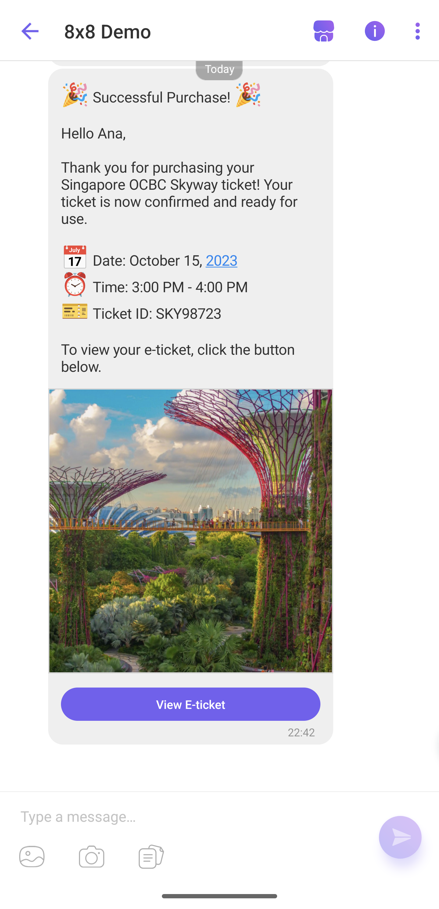 Viber Text, Image, and Button Message Example